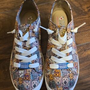 BOBS from Skechers Pink & Peach Dog-Print Memory Foam Sneakers